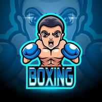 Box-Maskottchen-Sport-Esport-Logo-Design vektor