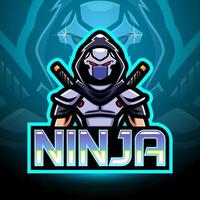 ninja esport logotyp maskot design vektor