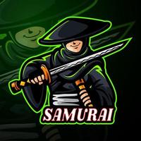 samurai maskot sport esport logotypdesign vektor