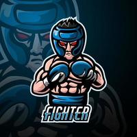 fighter maskot sport esport logotypdesign vektor