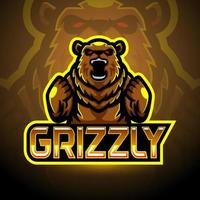 Grizzly Esport-Logo-Maskottchen-Design vektor