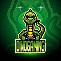 Dino-Gaming-Esport-Logo-Maskottchen-Design vektor
