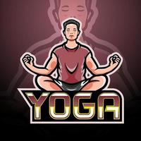 yoga esport logotyp maskot design vektor