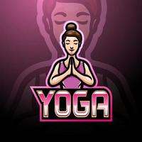 Yoga-Esport-Logo-Maskottchen-Design vektor