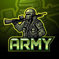 armee esport logo maskottchen design vektor