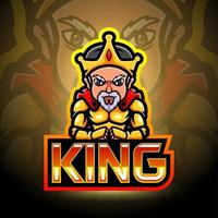 das maskottchendesign des king esport logos vektor