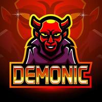 demonisk esport logotyp maskot design vektor