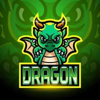 drachen esport logo maskottchen design vektor