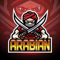 arabian warrior esport logotyp maskot design vektor