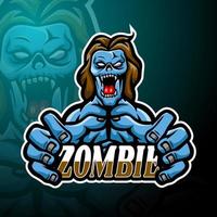 Zombie-Esport-Logo-Maskottchen-Design vektor