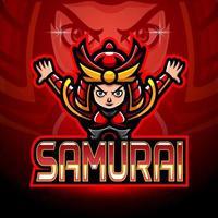 samurai esport logotyp maskot design vektor