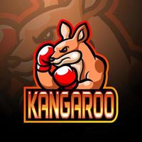 boxning känguru maskot esport logotyp design vektor