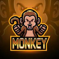 monkey esport logotyp maskot design vektor