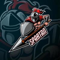 spartansk maskot sport esport logotypdesign vektor