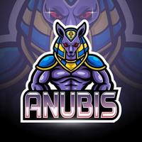 anubis esport logo maskottchen design vektor