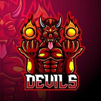 devil esport logotyp maskot design vektor