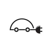 Elektroauto-Logo, Symbolkonzept für grüne Energie vektor
