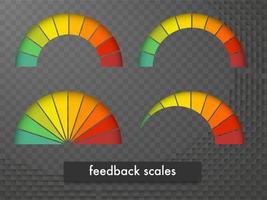 Kundenfeedback-Messskala 0 bis 10, schlecht bis großartig. Assessment-Management-Tool. Das Bogendiagramm zeigt die Kundenzufriedenheit an. Vektor-Illustration-Cliparts vektor