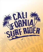 California Surf Rider Vintage Sommer Typografie T-Shirt Design vektor