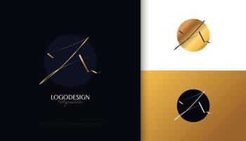 jx initial signaturlogotypdesign med elegant och minimalistisk guldhandstil. initial j- och x-logotypdesign för bröllop, mode, smycken, boutique och affärsmärkesidentitet vektor