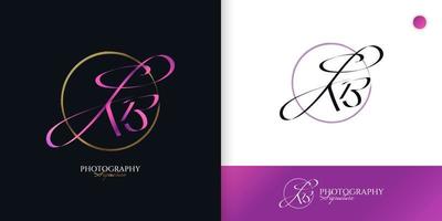 kb Initial-Signatur-Logo-Design mit elegantem und minimalistischem Handschriftstil. anfängliches k- und b-logo-design für hochzeit, mode, schmuck, boutique und geschäftsmarkenidentität vektor