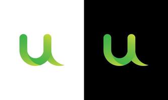 bokstaven u-logotypdesign gratis vektorfil. vektor