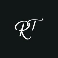Buchstabe rt Logo Design kostenlose Vektordatei vektor