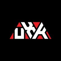 uxk-Dreieck-Buchstaben-Logo-Design mit Dreiecksform. uxk-Dreieck-Logo-Design-Monogramm. uxk-Dreieck-Vektor-Logo-Vorlage mit roter Farbe. uxk dreieckiges Logo einfaches, elegantes und luxuriöses Logo. uxk vektor