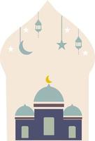 eid al-adha med ett enkelt moskétema vektor
