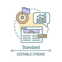 standard koncept ikon. seo sökordsverktyg prenumeration idé tunn linje illustration. sökmotoroptimering. öka synligheten av webbplatsen. vektor isolerade konturritning. redigerbar linje