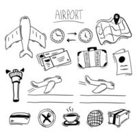 flygplats handritad ikon doodle vektor