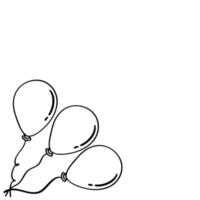 Ballon-Doodle handgezeichnetes Vektorsymbol vektor