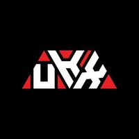 ukx-Dreieck-Buchstaben-Logo-Design mit Dreiecksform. ukx-Dreieck-Logo-Design-Monogramm. Ukx-Dreieck-Vektor-Logo-Vorlage mit roter Farbe. ukx dreieckiges Logo einfaches, elegantes und luxuriöses Logo. ukx vektor