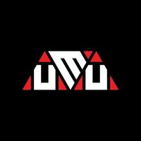 Umu-Dreieck-Buchstaben-Logo-Design mit Dreiecksform. Umu-Dreieck-Logo-Design-Monogramm. Umu-Dreieck-Vektor-Logo-Vorlage mit roter Farbe. umu dreieckiges Logo einfaches, elegantes und luxuriöses Logo. umu vektor