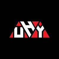 Uhy-Dreieck-Buchstaben-Logo-Design mit Dreiecksform. Uhy-Dreieck-Logo-Design-Monogramm. Uhy-Dreieck-Vektor-Logo-Vorlage mit roter Farbe. uhy dreieckiges Logo einfaches, elegantes und luxuriöses Logo. äh vektor