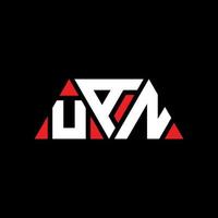 Uan-Dreieck-Buchstaben-Logo-Design mit Dreiecksform. Uan-Dreieck-Logo-Design-Monogramm. Uan-Dreieck-Vektor-Logo-Vorlage mit roter Farbe. uan dreieckiges Logo einfaches, elegantes und luxuriöses Logo. uan vektor