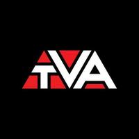 TVA-Dreieck-Buchstaben-Logo-Design mit Dreiecksform. TVA-Dreieck-Logo-Design-Monogramm. TVA-Dreieck-Vektor-Logo-Vorlage mit roter Farbe. TVA dreieckiges Logo einfaches, elegantes und luxuriöses Logo. Fernseher vektor