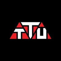 ttu triangel bokstavslogotypdesign med triangelform. ttu triangel logotyp design monogram. ttu triangel vektor logotyp mall med röd färg. ttu triangulär logotyp enkel, elegant och lyxig logotyp. ttu