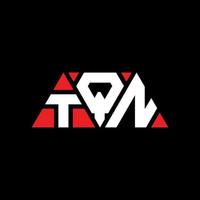 tqn Dreiecksbuchstaben-Logo-Design mit Dreiecksform. tqn-Dreieck-Logo-Design-Monogramm. tqn-Dreieck-Vektor-Logo-Vorlage mit roter Farbe. tqn dreieckiges Logo einfaches, elegantes und luxuriöses Logo. tqn vektor