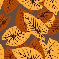 sömlösa tropiska löv mönster vektor