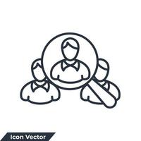 rekrytering ikon logotyp vektor illustration. mänskliga resurser symbol mall för grafisk och webbdesign samling