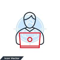 Remote-Arbeitssymbol-Logo-Vektorillustration. Mitarbeitersymbolvorlage für Grafik- und Webdesign-Sammlung vektor