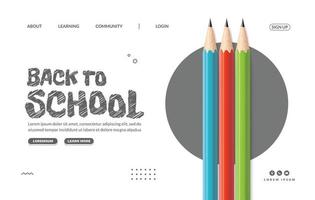 web-banner-vorlage für online-kurse, lern- und lernprogramme. willkommen zurück zum schulhintergrund, digitales e-learning-bildungskonzept vektor