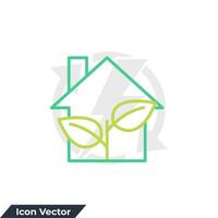 grönt hus ikon logotyp vektorillustration. eko hus. smart hem symbol mall för grafik och webbdesign samling vektor
