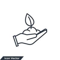 ekologi ikon logotyp vektor illustration. blad och hand, vård natur symbol mall för grafisk och webbdesign samling