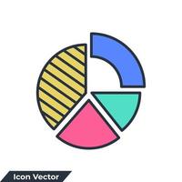 cirkeldiagram ikon logotyp vektor illustration. diagram symbol mall för grafik och webbdesign samling