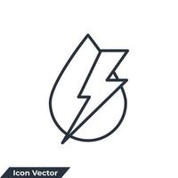 vattenkraft ikon logotyp vektor illustration. blixt med vattendroppe symbol mall för grafik och webbdesign samling