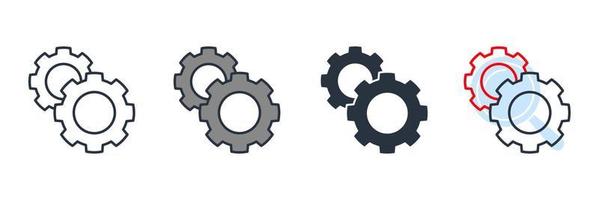 bearbetning ikon logotyp vektorillustration. kugghjul och process symbol mall för grafik och webbdesign samling vektor