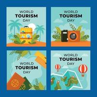 World Tourism Day insamling av sociala medier vektor