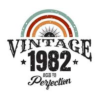 vintage 1982 åldrad till perfektion, 1982 födelsedag typografi design vektor